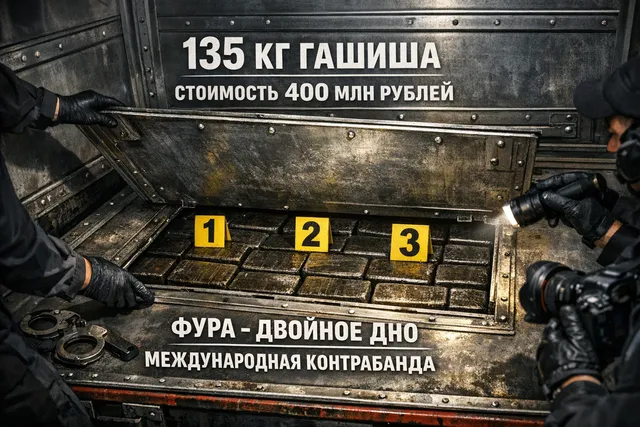 В тайниках с двойным дном нашли 135 кг гашиша на 400 млн рублей