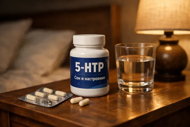 5-HTP как мягкая поддержка сна и настроения: капсулы, вода и вечерний свет