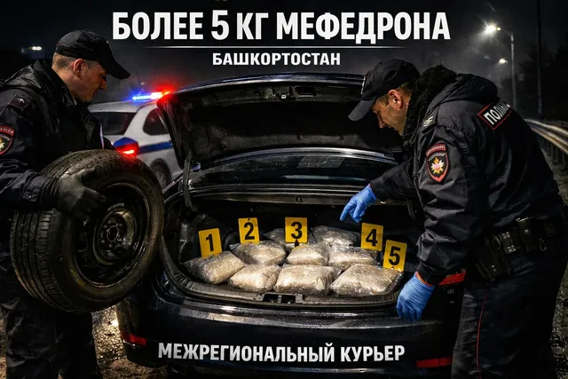 В Башкортостане задержали курьера с более чем 5 кг мефедрона
