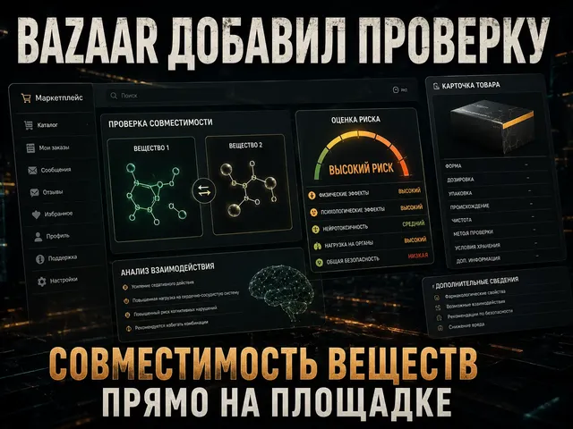 Bazaar добавил проверку совместимости веществ и новые поля товаров