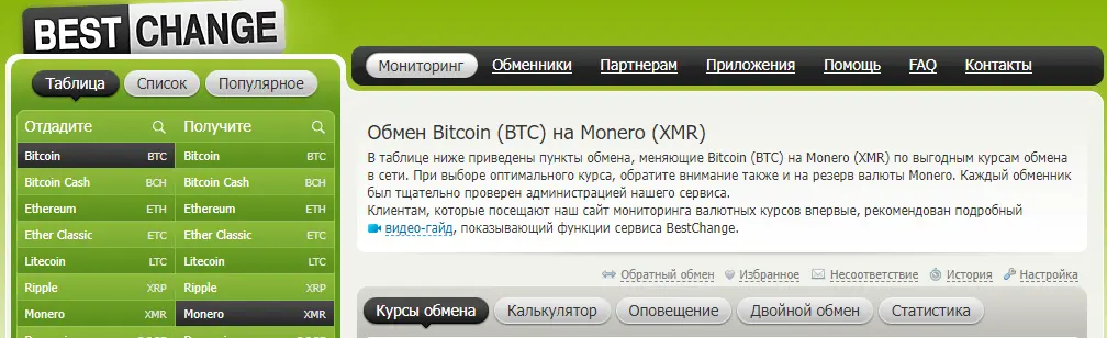 bestchange Обмен Bitcoin BTC на Monero XMR.webp