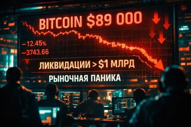 Биткоин рухнул ниже $90 000 на фоне ликвидаций свыше $1 млрд