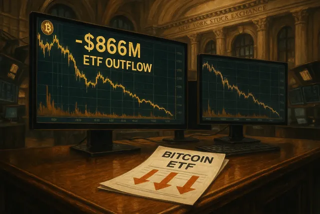 Биткоин-ETF зафиксировали отток $866 млн — второй худший день в истории