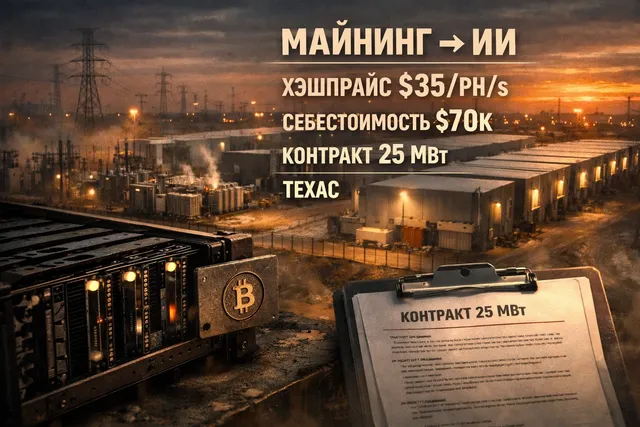 Майнеры уходят в ИИ: сделки Riot и CleanSpark после халвинга