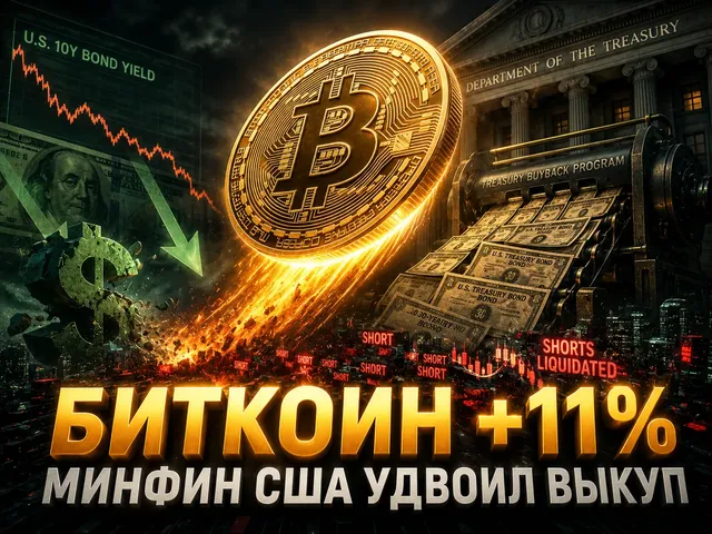 Биткоин вырос на 11% после расширения выкупа облигаций Минфином США