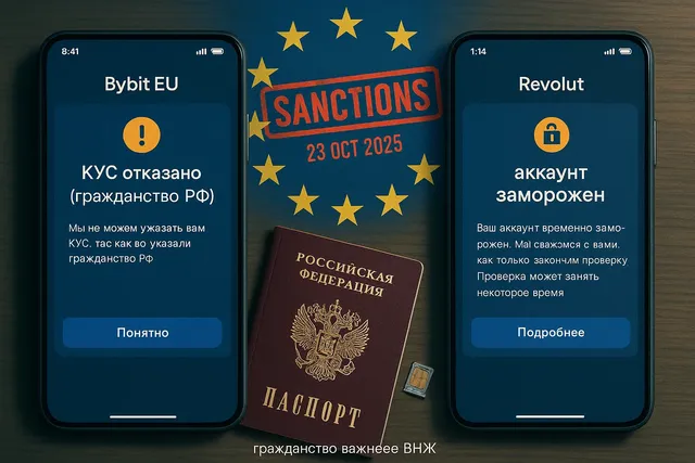 Bybit EU и Revolut блокируют аккаунты россиян после 19-го пакета ЕС