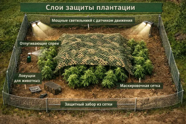 Круговая защита outdoor-куста каннабиса