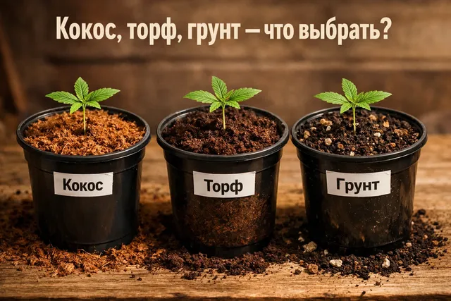 Сравнение субстратов для выращивания каннабиса: кокос, торф и грунт