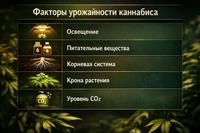 Факторы, влияющие на урожайность каннабиса