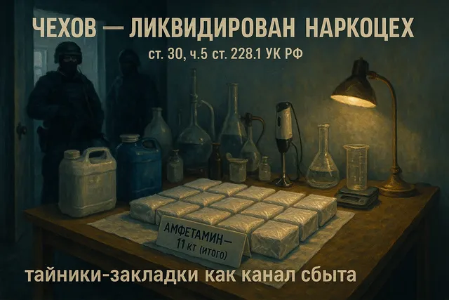 Чехов: ликвидирован наркоцех в Бершово, изъято 11 кг амфетамина