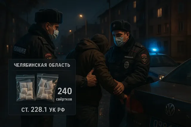 В Челябинской области задержан рецидивист с 240 свёртками наркотика