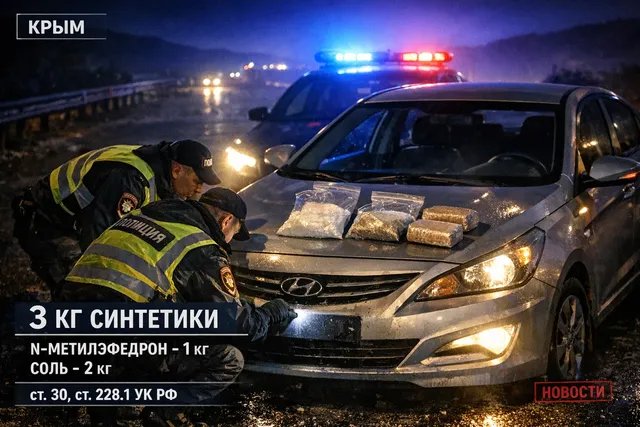 В Крыму арестовали наркокурьера с 3 кг синтетики по пути в Симферополь