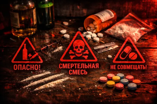 Опасные комбинации ПАВ: кокаин, алкоголь, опиаты и таблетки с красными знаками