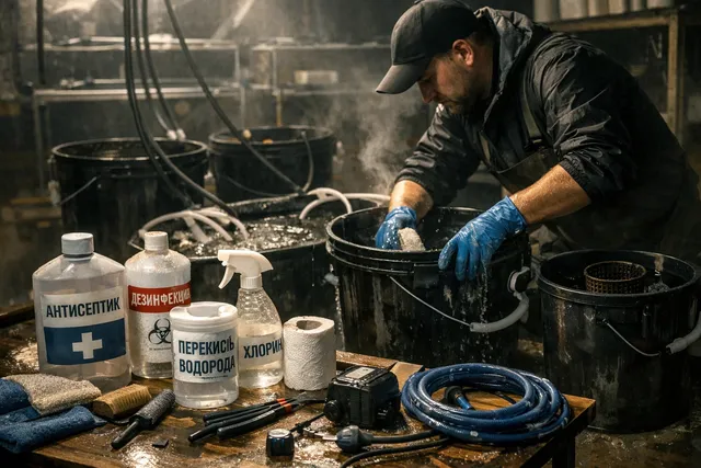 Очистка системы DWC между циклами выращивания