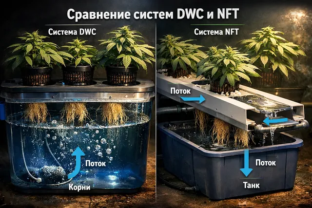 Сравнение систем гидропоники: DWC и NFT