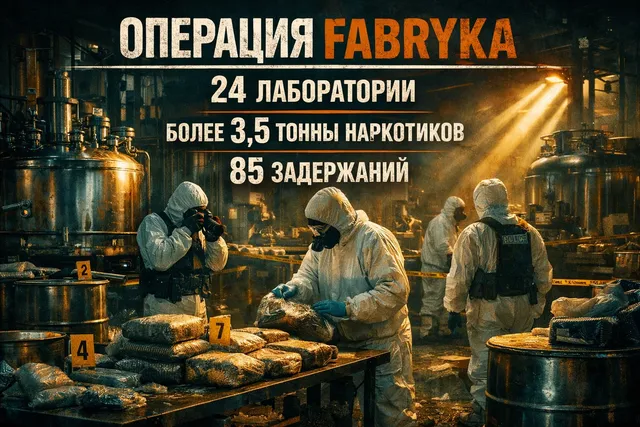 Ликвидация подпольных лабораторий синтетических наркотиков в рамках операции Europol Fabryka