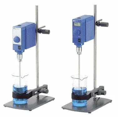 Flat-bottom flasks and mixer.webp