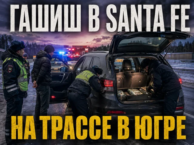 На трассе в Югре перехватили Hyundai Santa Fe с 9,8 кг гашиша