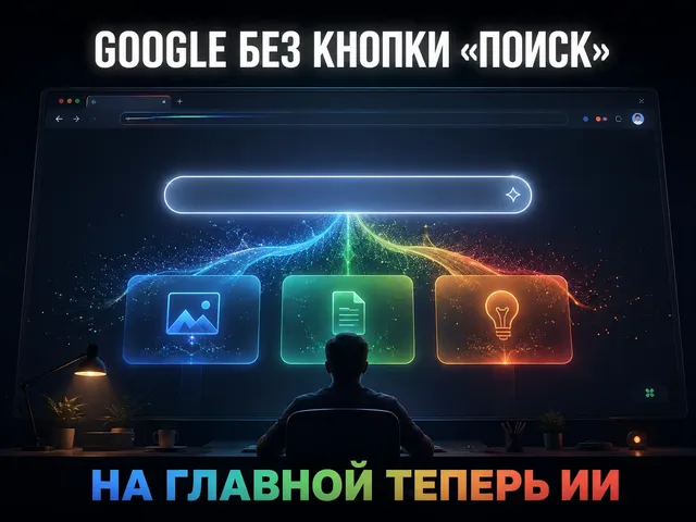 Google тестирует главную без кнопки «Поиск» и с ИИ-ярлыками