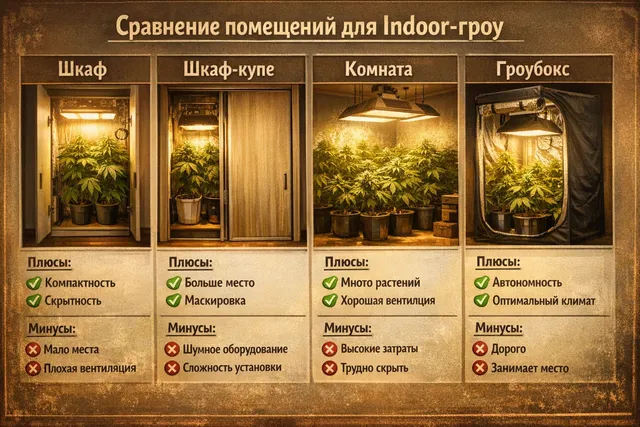 Сравнение помещений для Indoor-гроу
