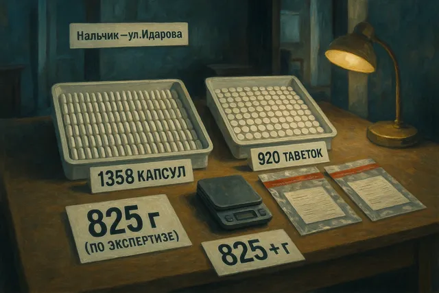 Нальчик: изъяты 1358 капсул и 920 таблеток — дело по ч.3 ст.234 УК РФ