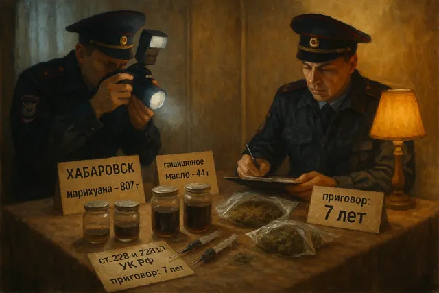 Хабаровск: 7 лет колонии за хранение и покушение на сбыт