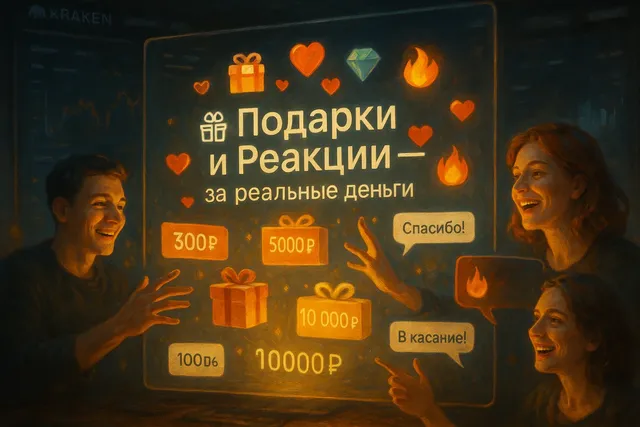 Эмоциональный KRAKEN: новая система реакций и цифровых подарков