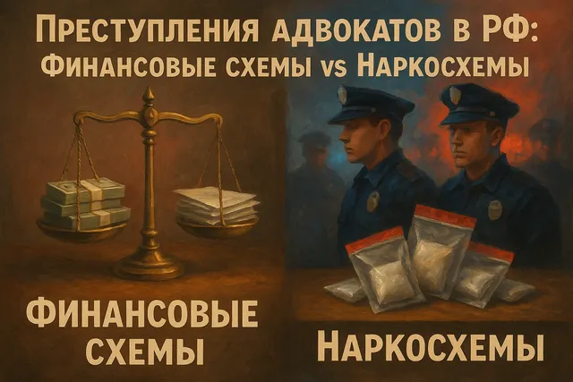 Инфографика: вовлечение адвокатов в преступления — финансовые схемы против наркосхем.