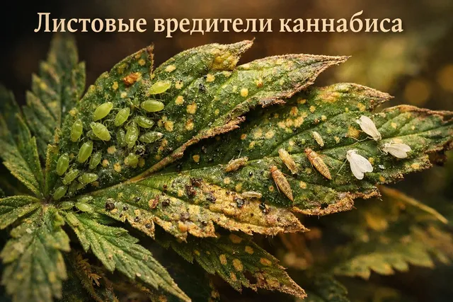 Листовые вредители каннабиса: тля, трипсы, белокрылка
