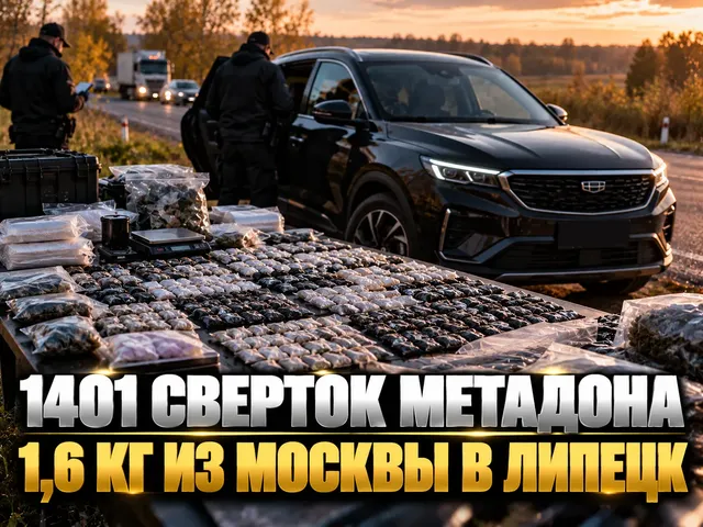В Липецкой области задержали курьера из Москвы с 1,6 кг метадона