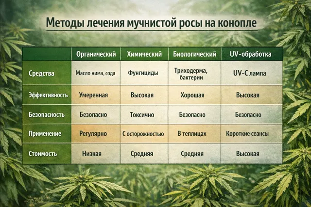 Таблица методов борьбы с мучнистой росой