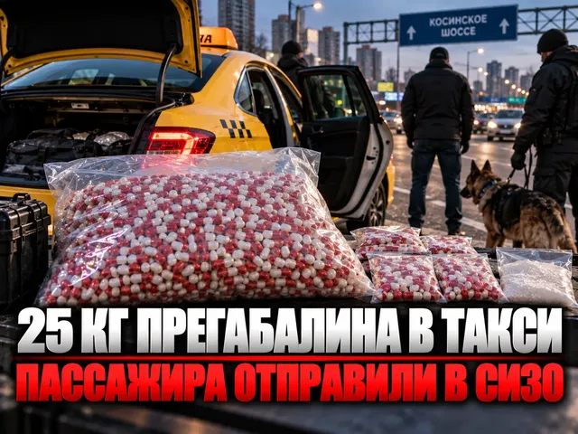 В Москве у пассажира такси изъяли почти 25 кг прегабалина