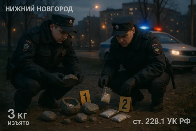 Полиция Нижнего Новгорода обнаружила 59 тайников с наркотиками, замаскированными под камни — изъято более 3 кг веществ.