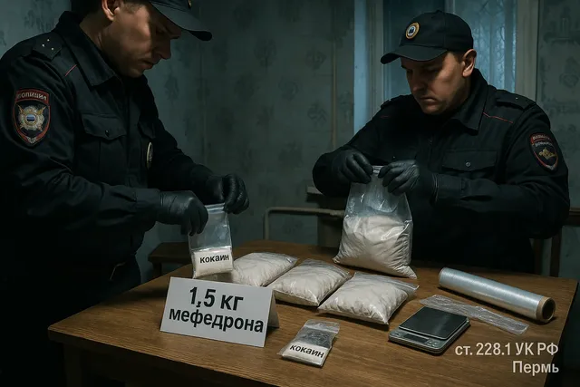 Изъятие 1,5 кг мефедрона и кокаина у наркосбытчицы в Перми