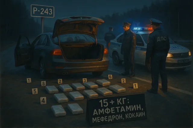 Прикамье: на Р-243 задержали двух курьеров с 15 кг — амфетамин, мефедрон, кокаин