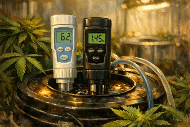 Контроль pH и EC в гидропонной системе DWC