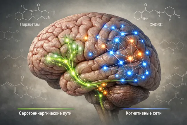 Пирацетам и СИОЗС - взаимодействие нейромедиаторных систем