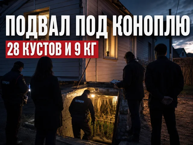 Подвал под коноплю в Астраханской области: 28 кустов и 9 кг марихуаны