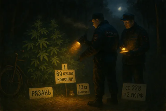 Рязань: в лесу изъяли 69 кустов конопли, задержан житель Подмосковья