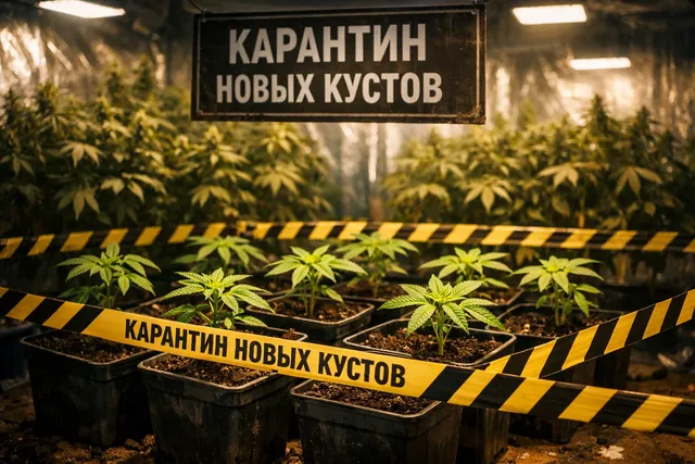 карантин новых кустов каннабиса в гроу-комнате