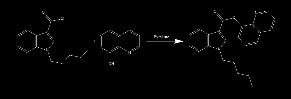 QUPIC 1-Pentyl-1H-indole-3-carboxylic acid 8-quinolinyl ester.webp
