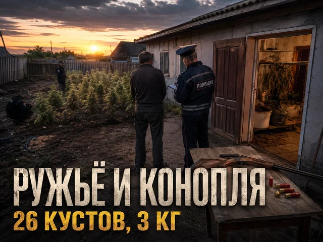 В Калмыкии у сельчанина нашли ружьё, 26 кустов и 3 кг марихуаны