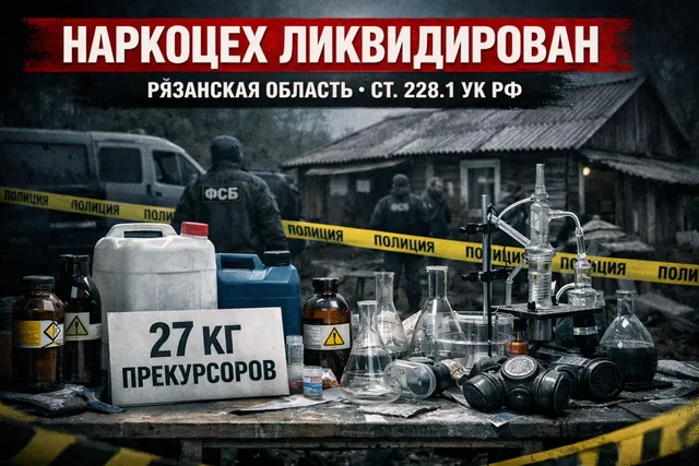 В Рязанской области ликвидировали наркоцех с 27 кг прекурсоров