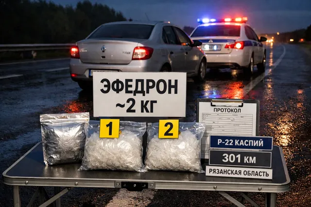 Рязань: на трассе Р-22 задержали курьера с 2 кг эфедрона