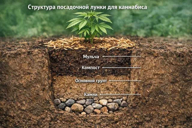 Посадочная лунка для каннабиса - структура и дренаж
