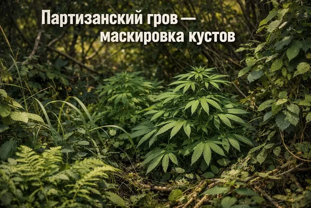 Маскировка кустов каннабиса на улице