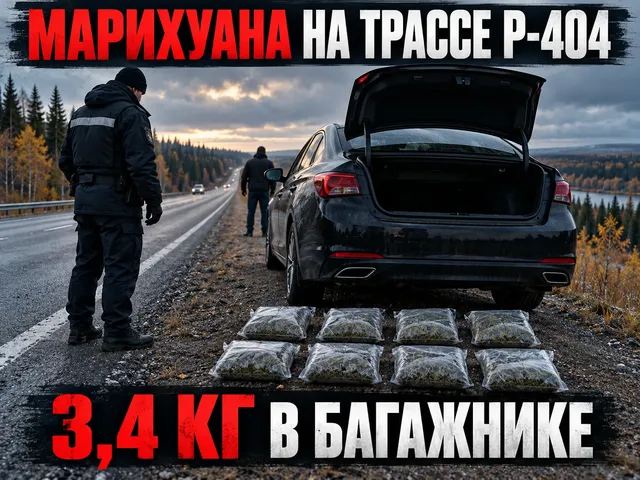 Югра: у жителя Сургута изъяли 3,4 кг марихуаны на трассе Р-404