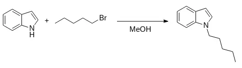 Synthesis of 1-pentylindole (intermediate).webp