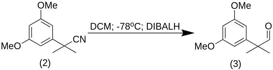 Synthesis of 2-(3,5-Dimethoxyphenyl)-2-methylpropanal (3).png