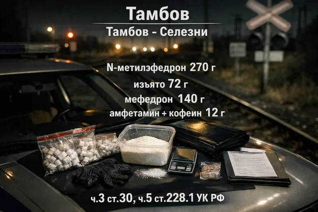Тамбов: тайники у ж/д, 400+ г синтетики и дело по 228.1